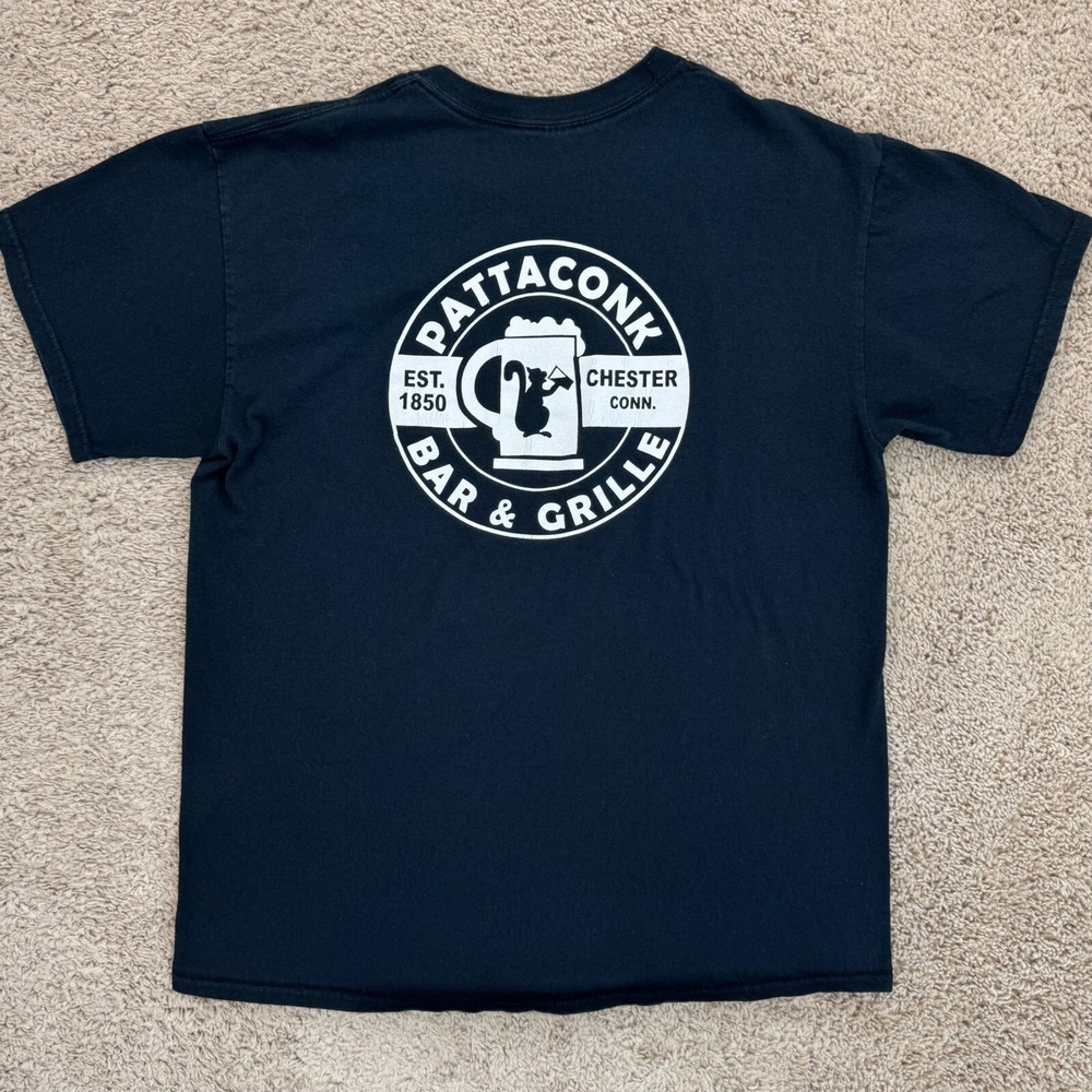 Pattaconk Bar & Grille T-Shirt‎ Mens M Black Chester Conn 2 Sided Graphic Tee